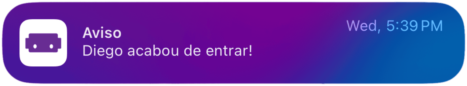 Notificação de entrada de visitante